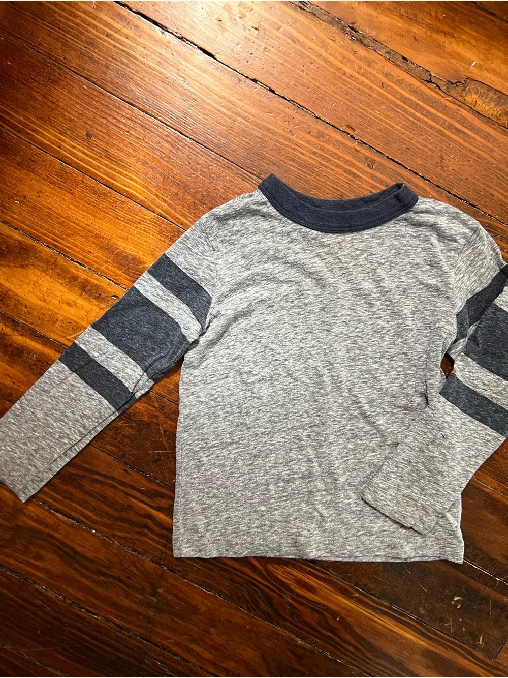 Crewcuts Heather Gray Long-Sleeve Tee with Charcoal Trim